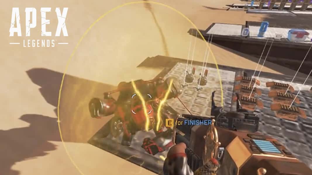 Player with gold knockdown shield in Apex Legends