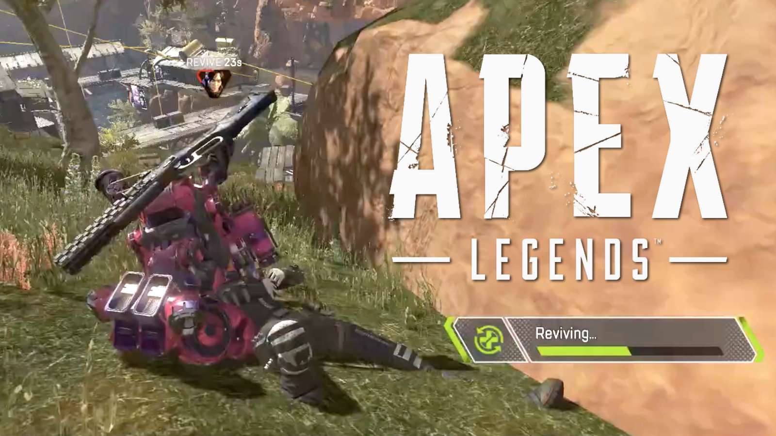 Apex Legends player reviving a teammate