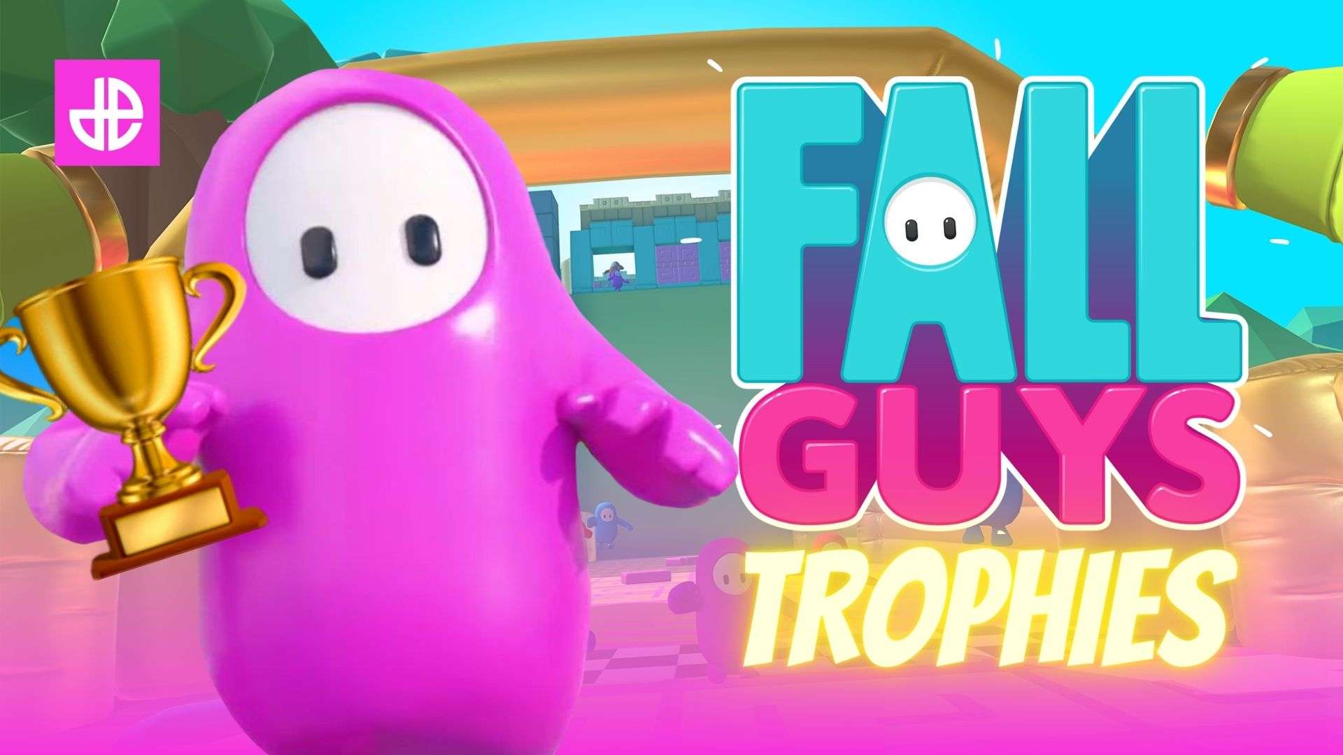 Fall Guys character with a trophy