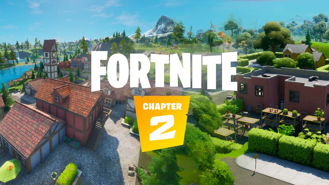 Holly Hedges and Misty Meadows with Fortnite Chapter 2 logo