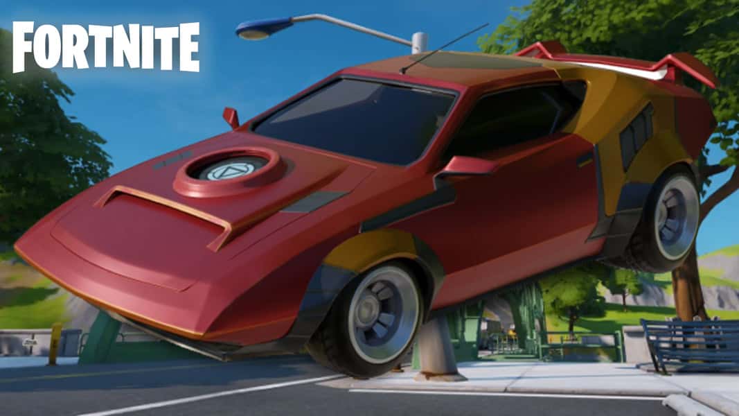 Iron Man-themed Whiplash car in Fortnite