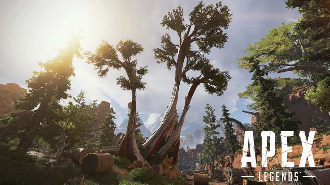 Trees on kings canyon map in apex legends