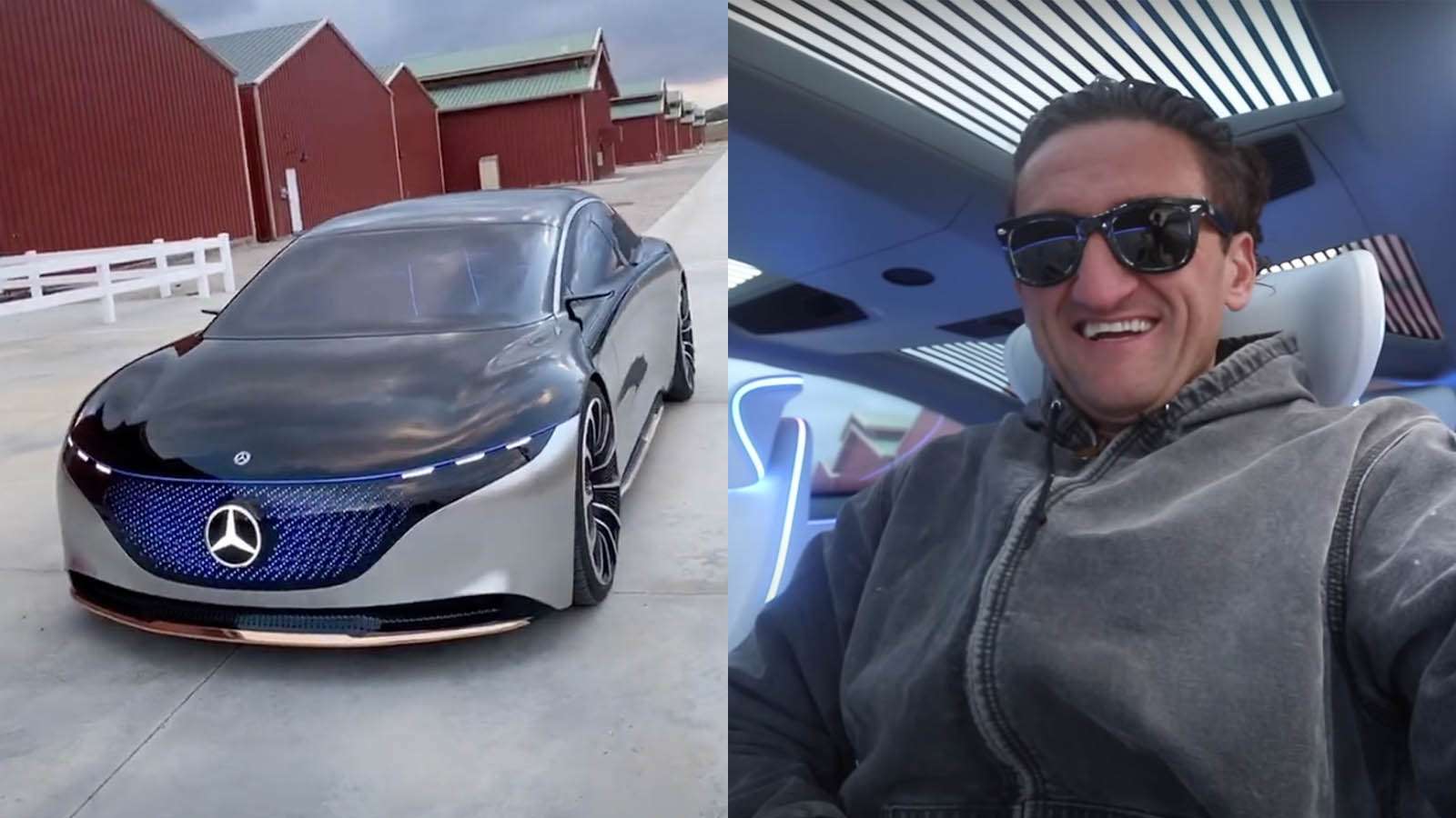 Casey Neistat with Mercedes EQS