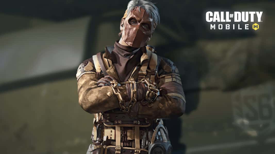 CoD Mobile character with the game logo