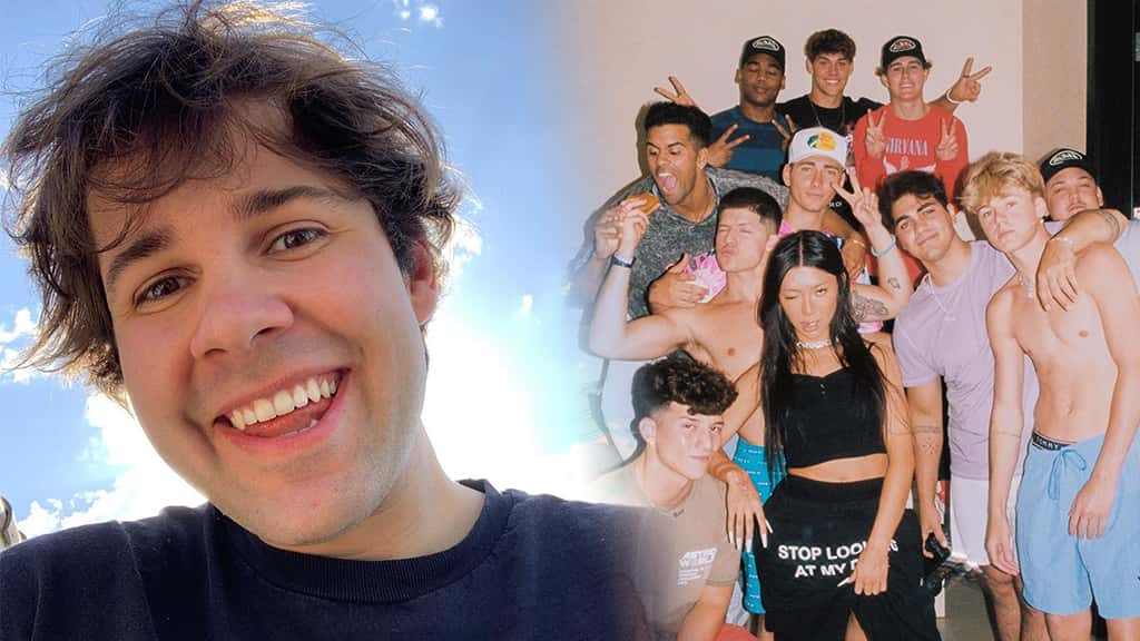 David Dobrik side by side with Hype House members