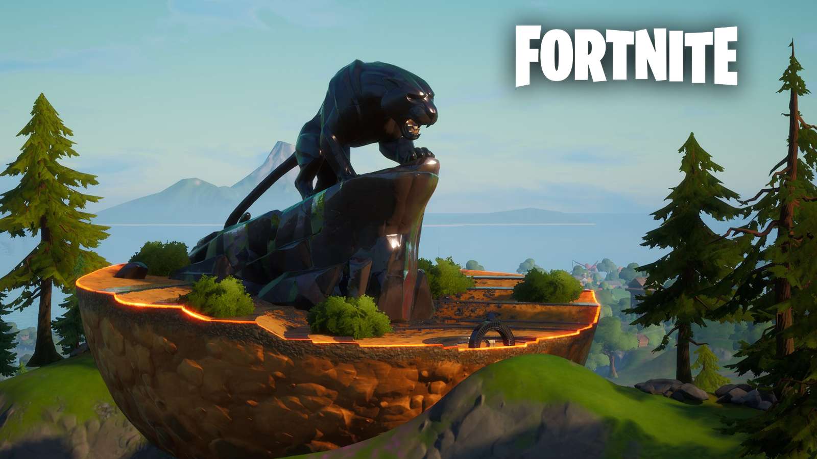 Black Panther statue in Fortnite
