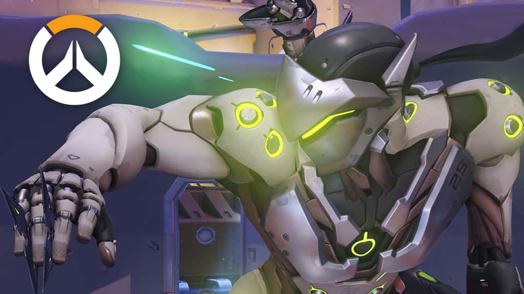Genji with shurikens out in Overwatch