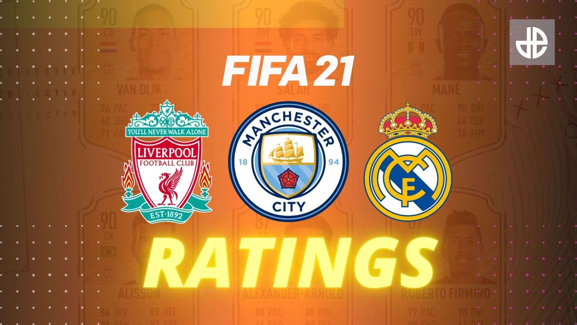 FIFA 21 ratings for Liverpool, Manchester City, and Real Madrid