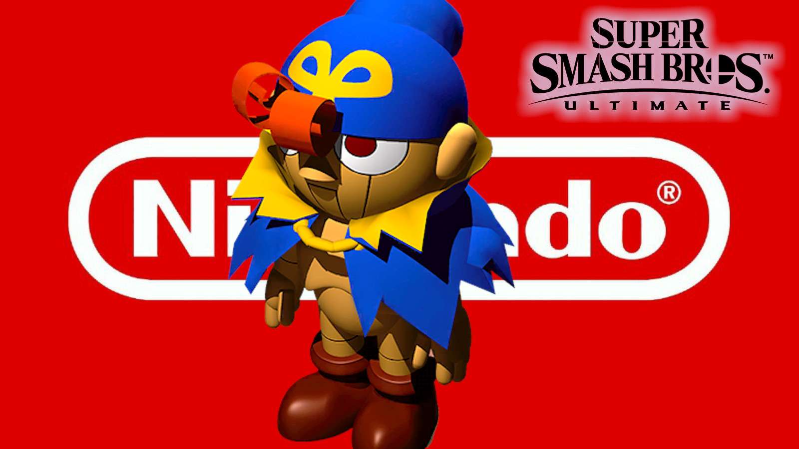 Geno in front of Nintendo logo