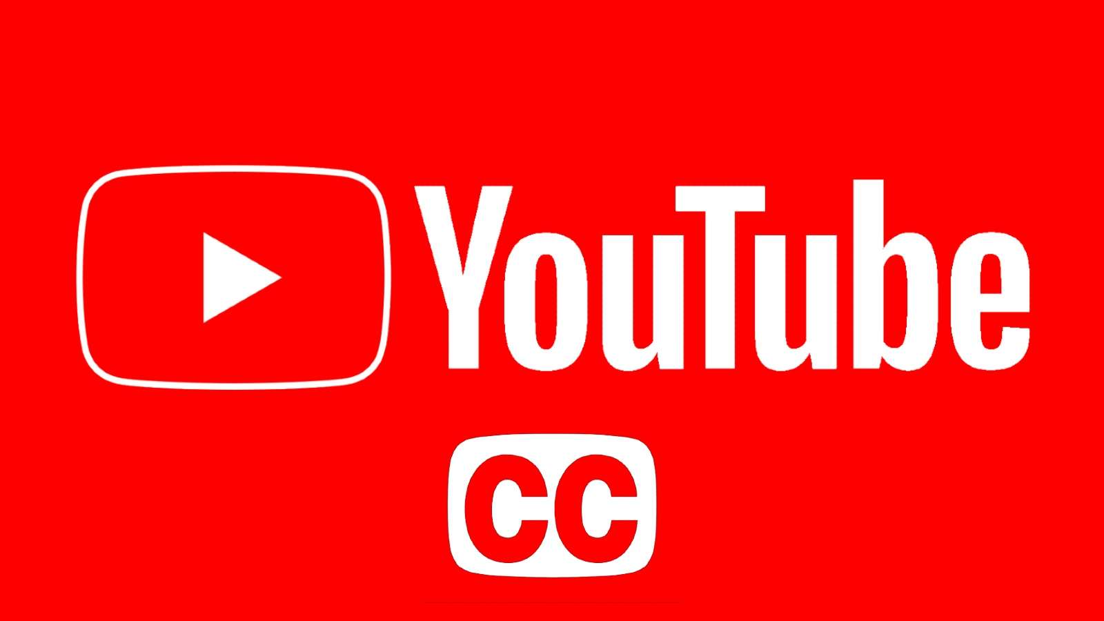 YouTube logo red with closed captioning