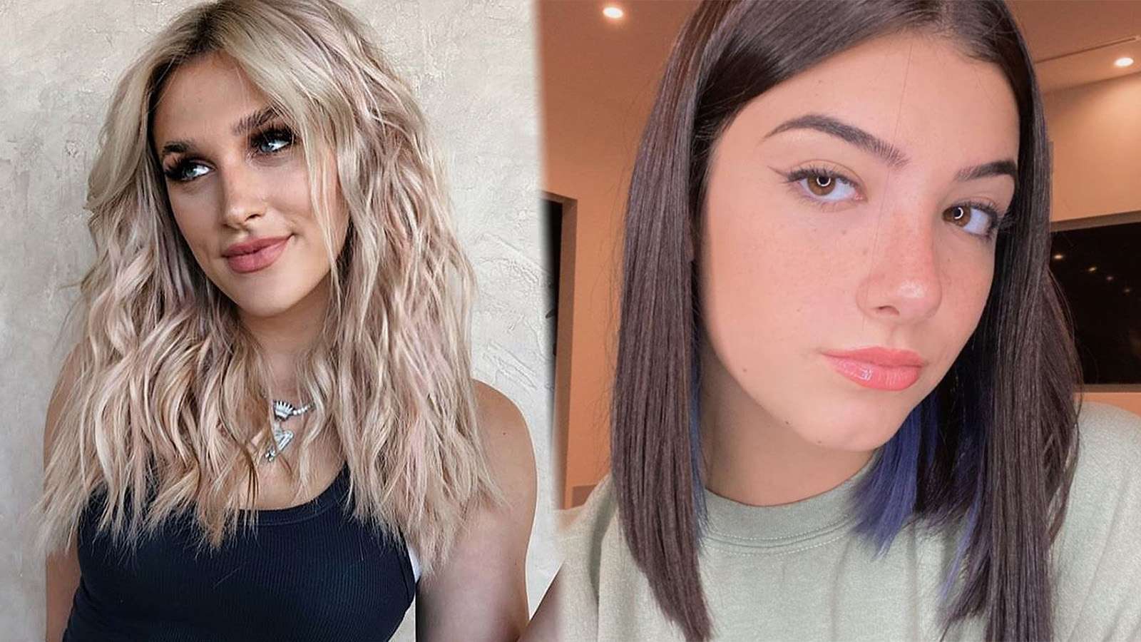 Charli D'Amelio and Madi Monroe show off their new hair styles.