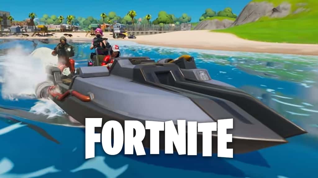 Fortnite players driving boat