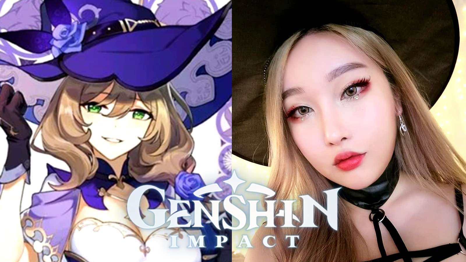 Cosplayer OfficialRinnieR next to Lisa from Genshin IMpact