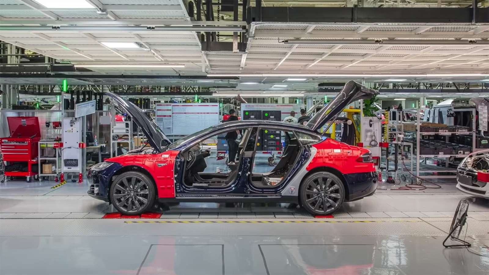 Tesla Model S under construction