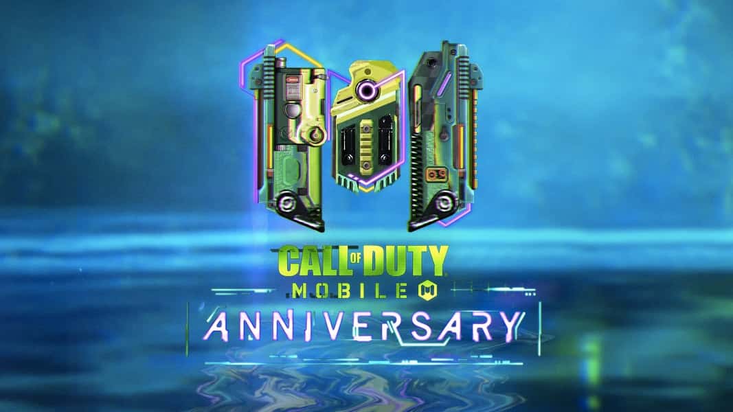 CoD Mobile anniversary logo in blue and green