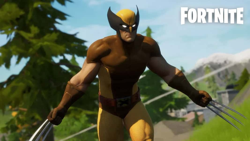 Wolverine running across the Fortnite map