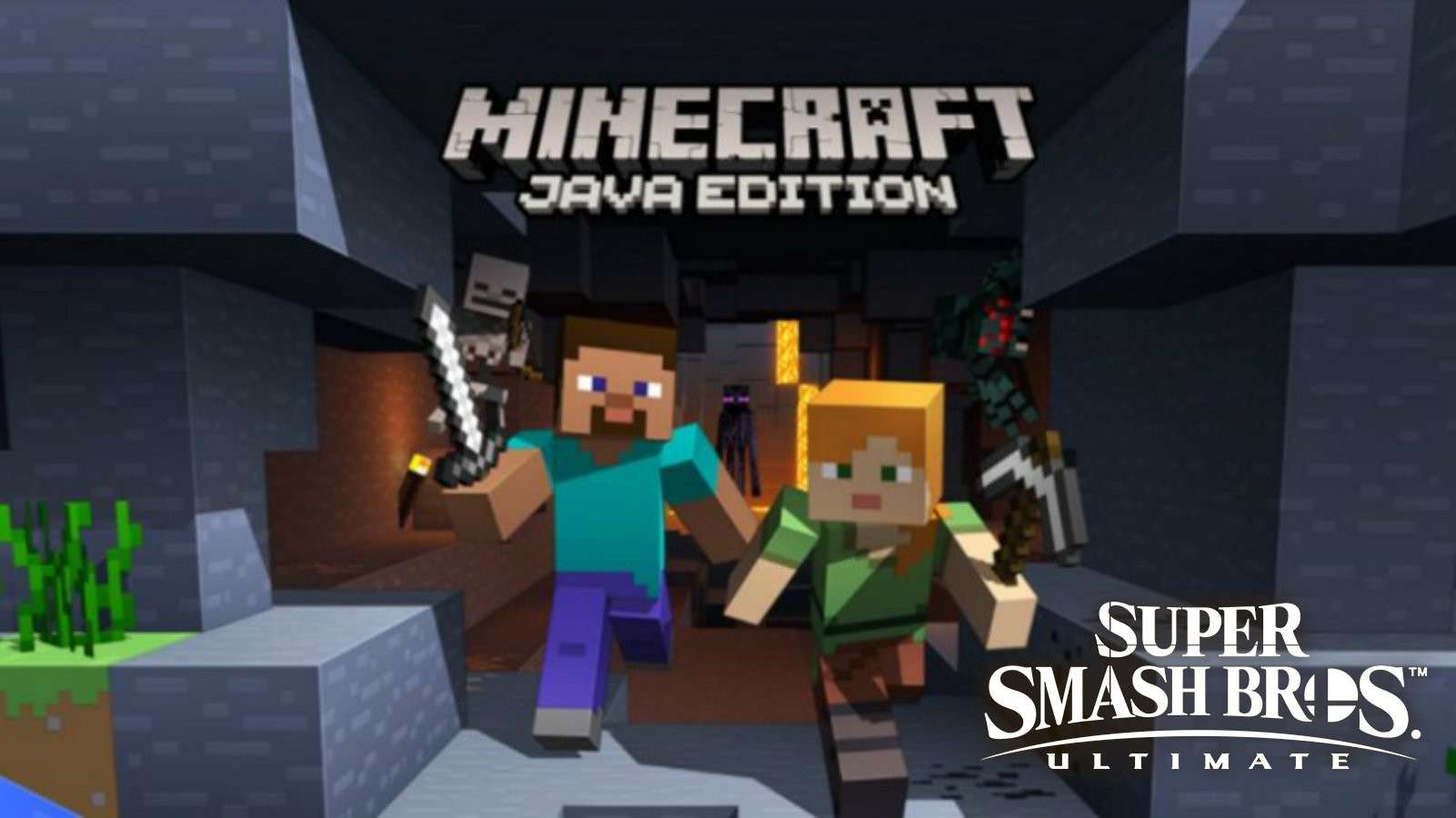 Minecraft Steve and Alex in Smash