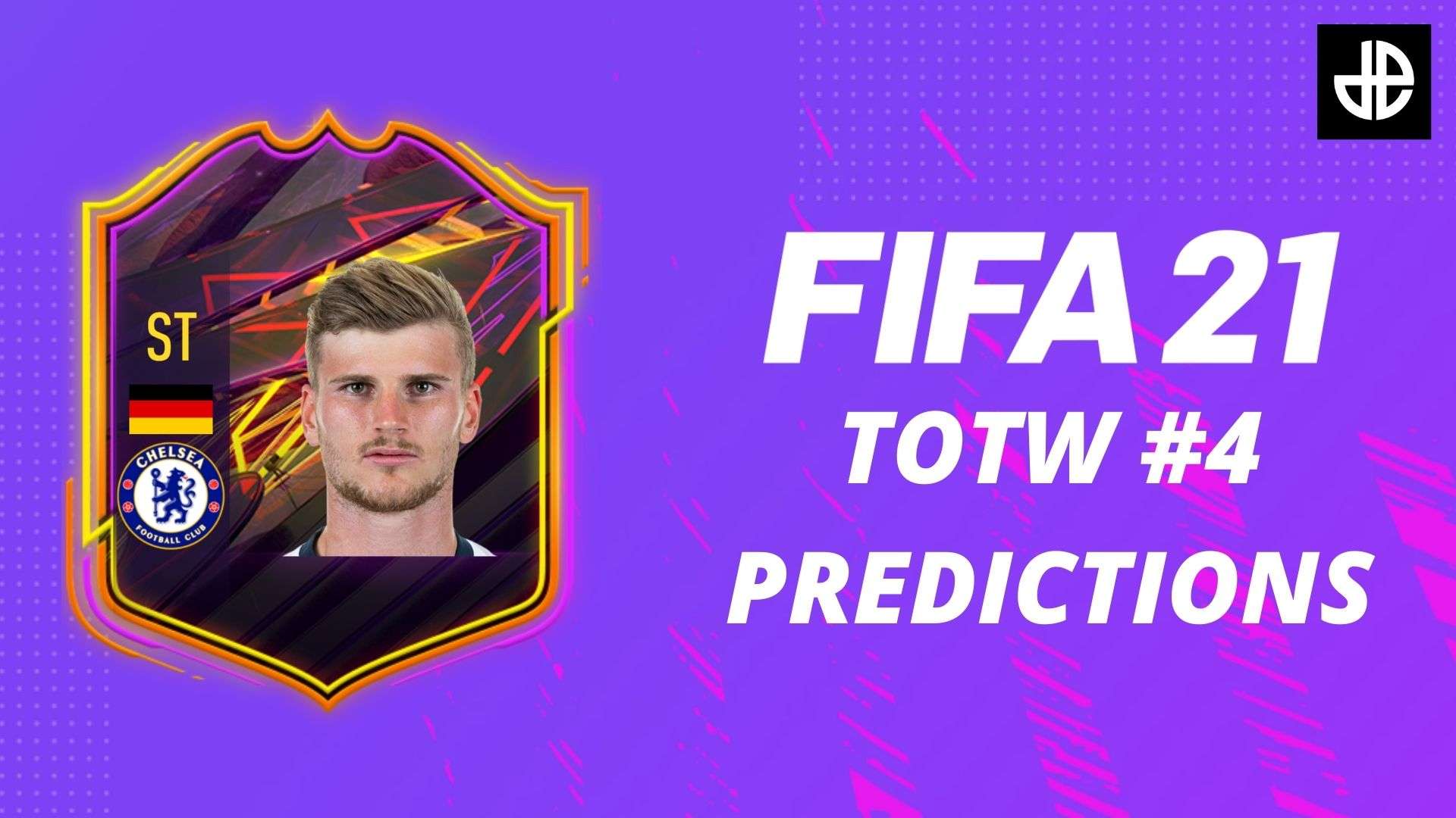 Timo Werner OTW FIFA 21 card with a purple background