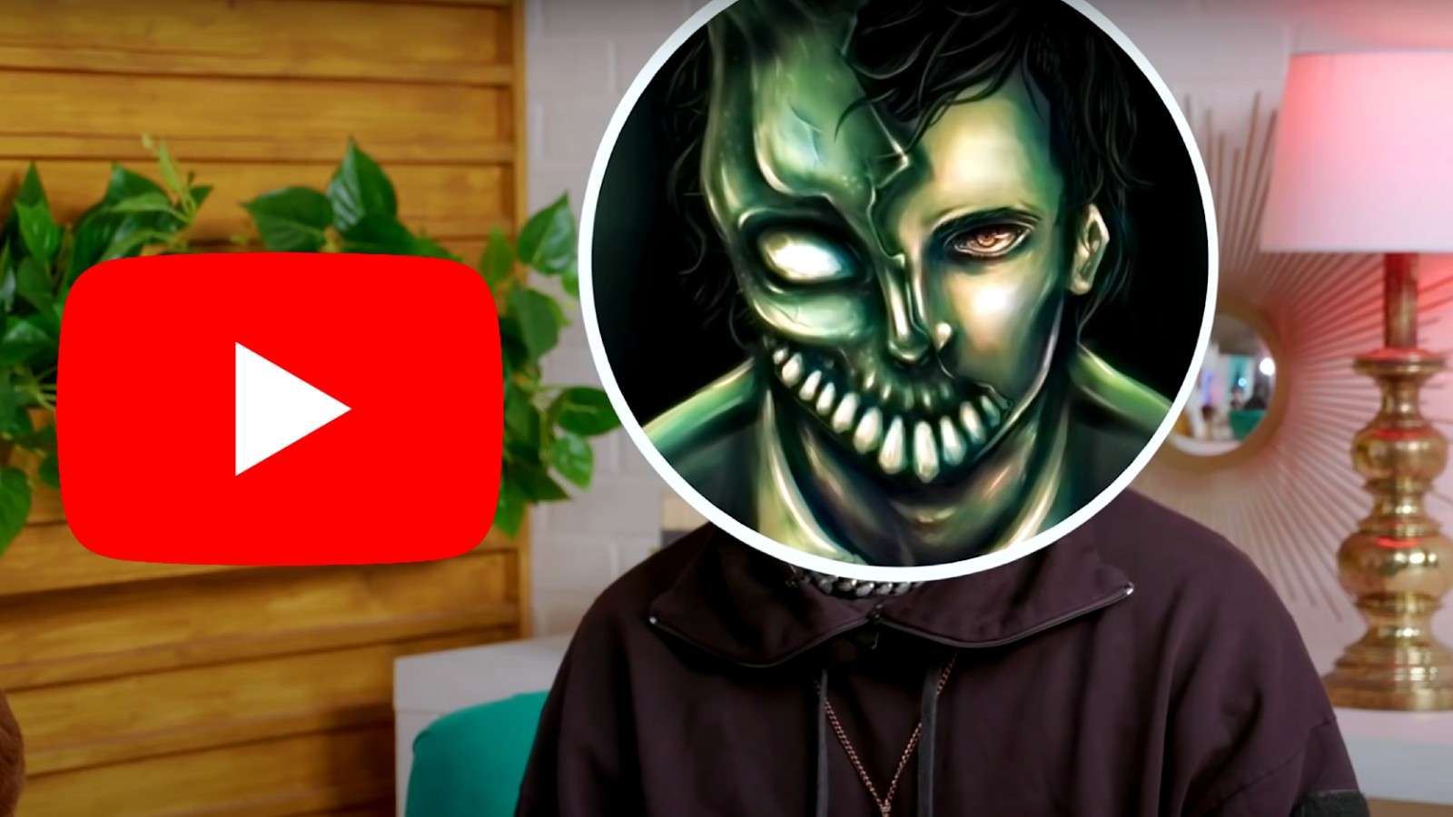 Corpse Husband's avatar next to the YouTube logo