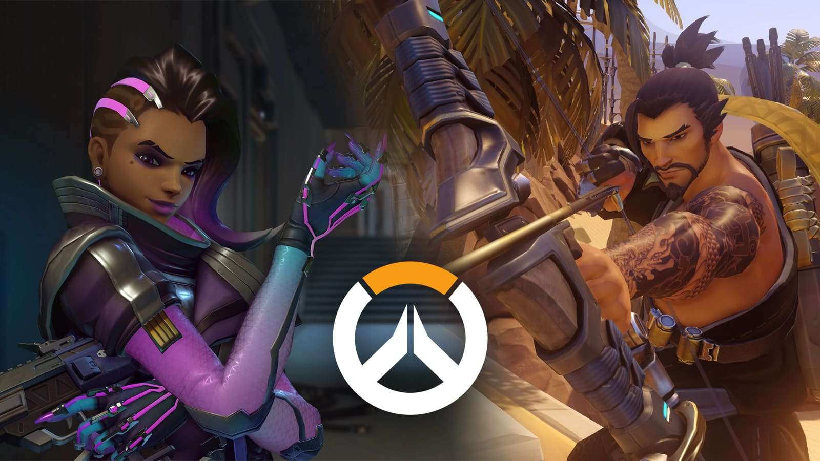 Sombra and Hanzo in Overwatch