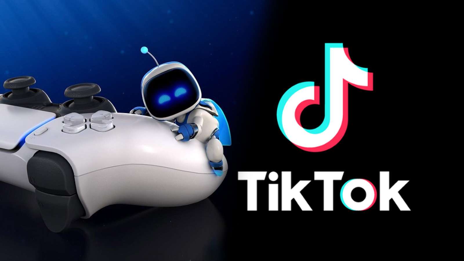 PlayStation 5 Dual Sense controller with TikTok logo.