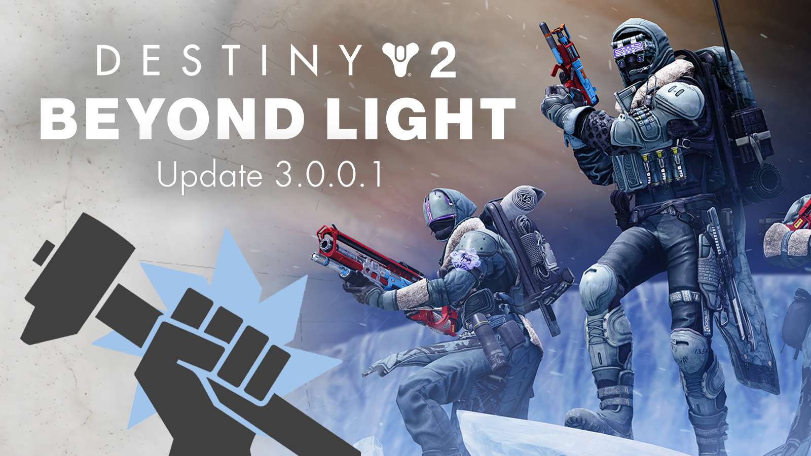 Destiny 2 Beyond Light update 3.0.0.1 patch notes on Guardian image.