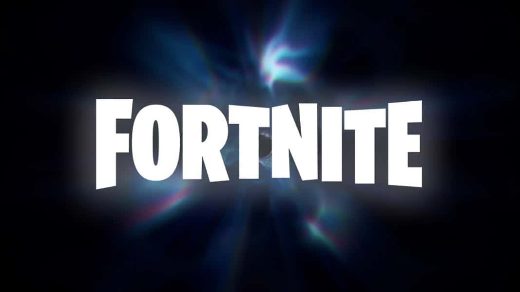 Fortnite black hole the end screenshot with game logo on
