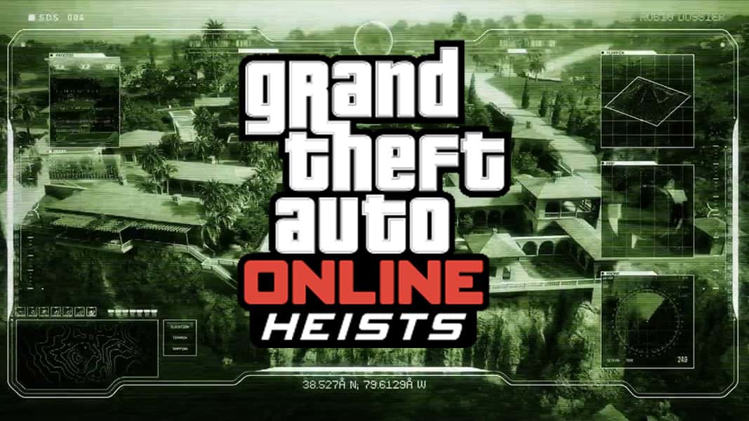 Screenshot of next GTA Online heist location with GTA heists logo