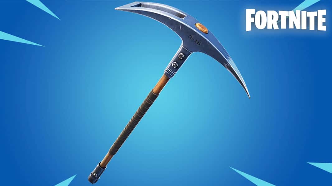 Throwback pickaxe with the fortnite logo