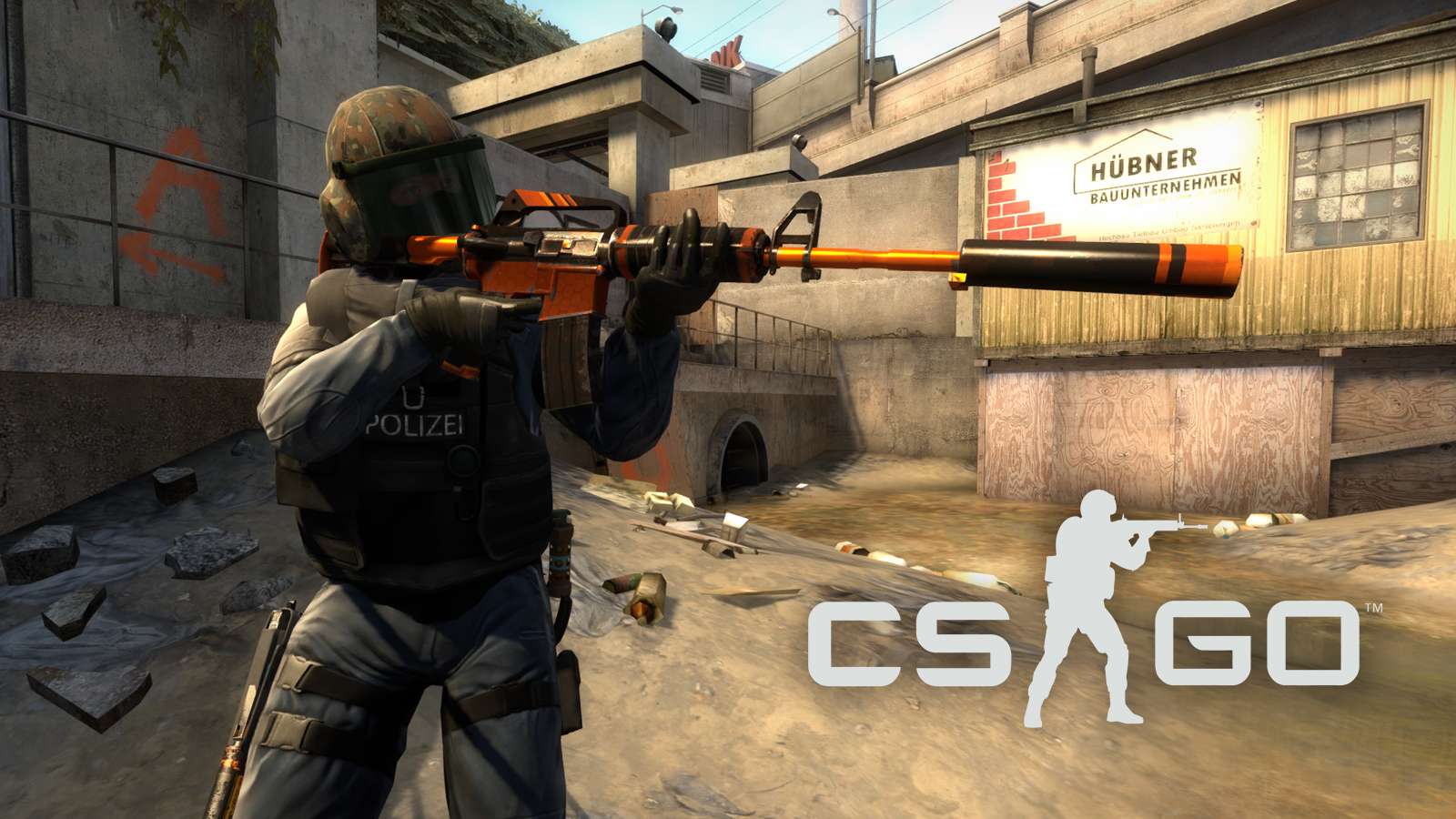 CSGO player using M4A1-S on Overpass