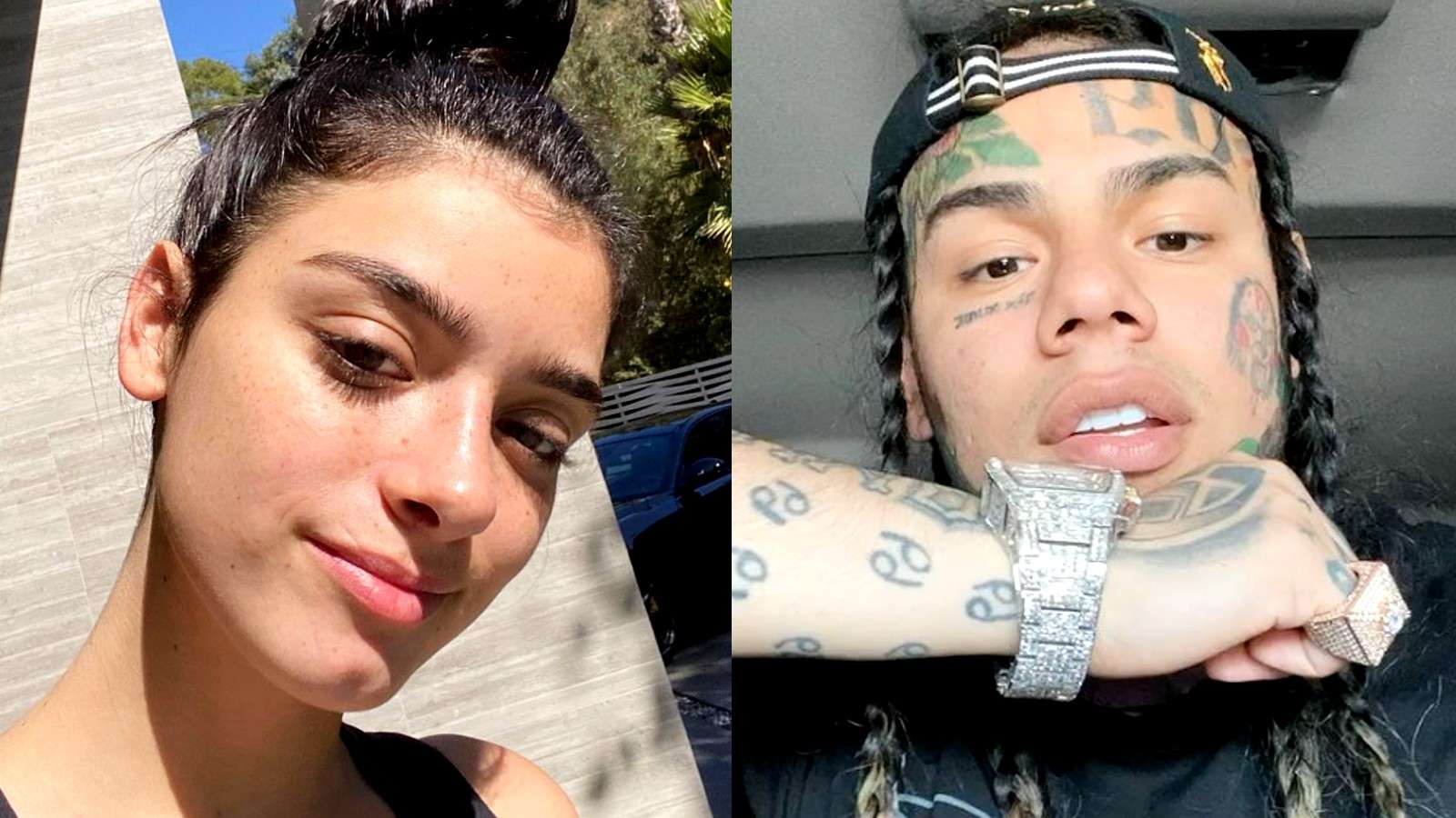 Dixie D'Amelio and 6ix9ine side by side