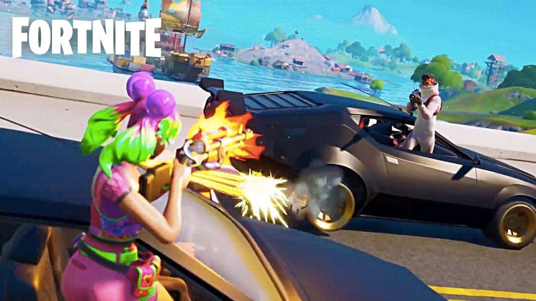 Fortnite skins shooting out of cars