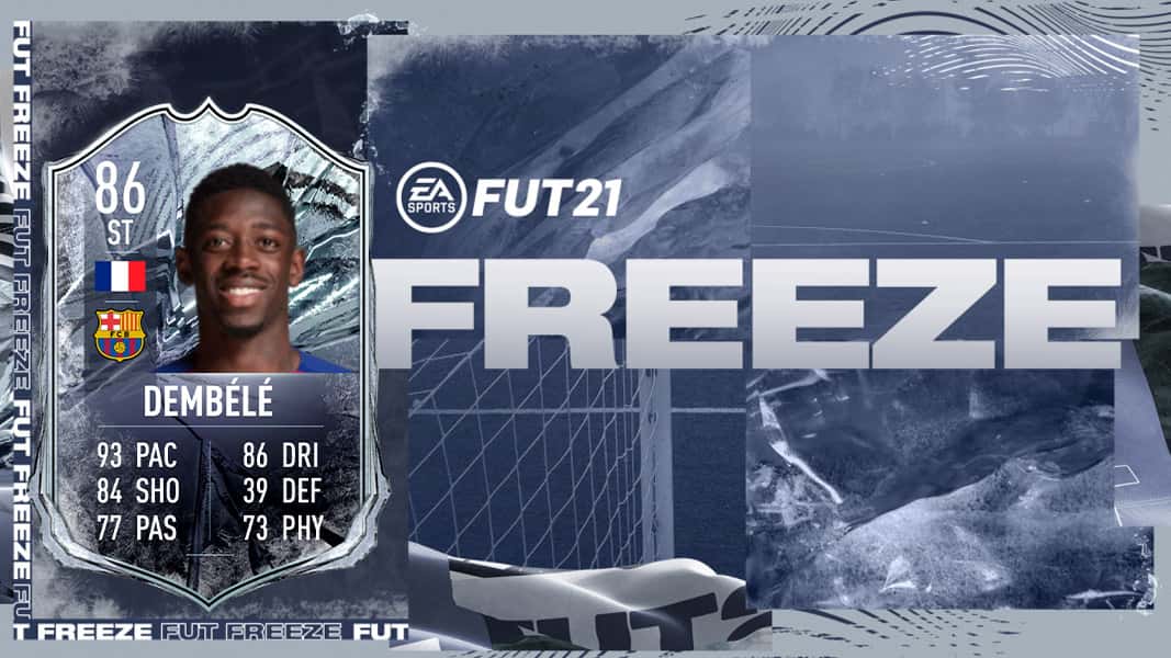 Ousmane Dembele striker card in FIFA 21 Freeze