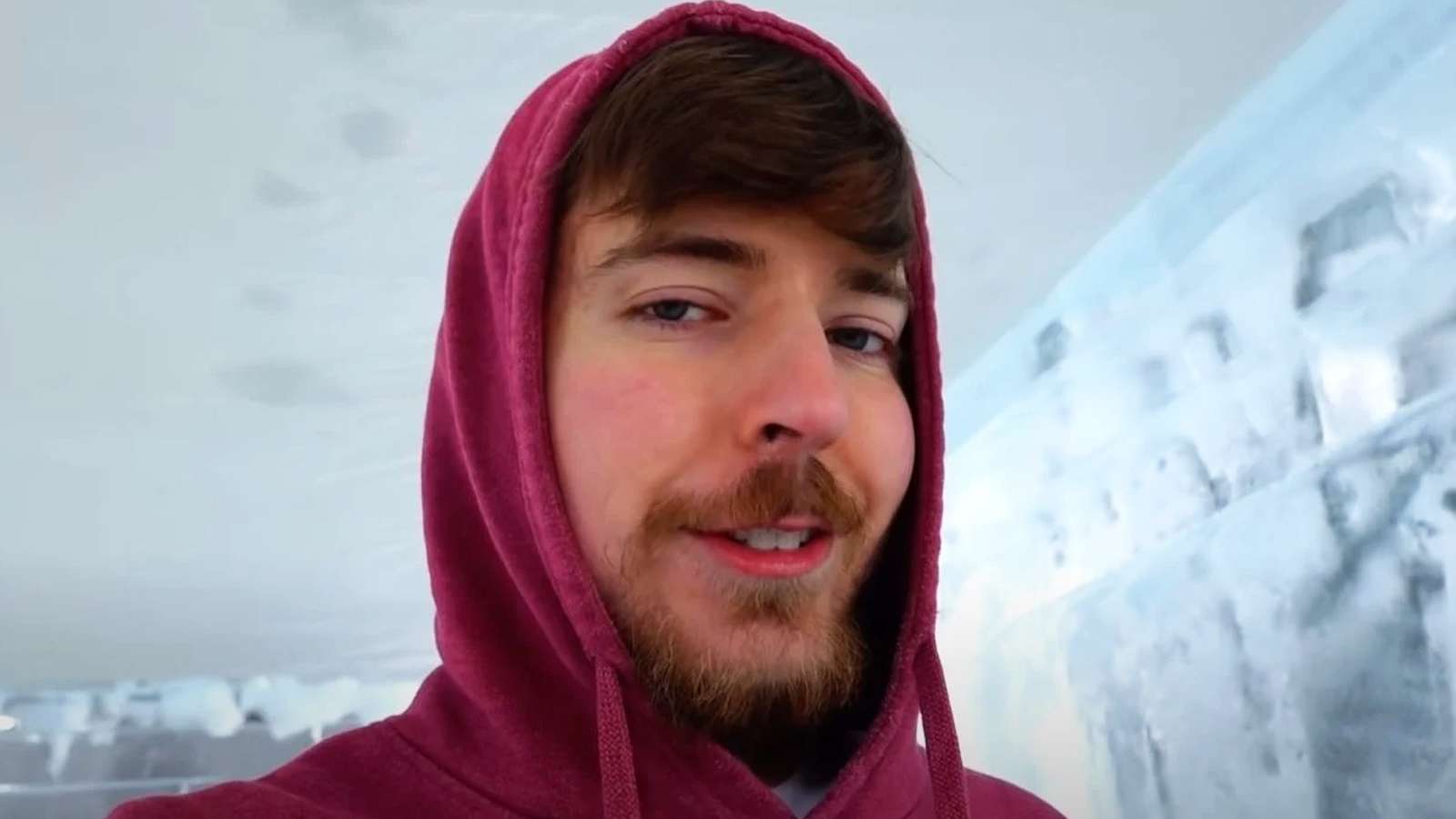MrBeast stares at the camera in a YouTube video.
