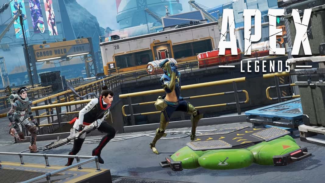 Apex Legends characters running at Octane launch pad