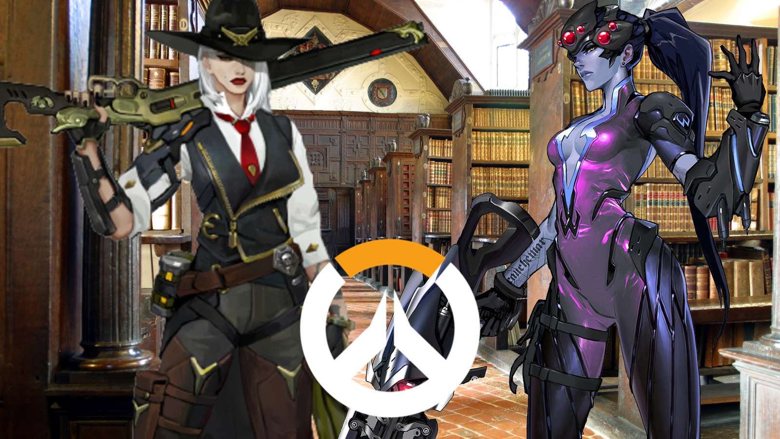 Overwatch Widowmaker and Ashe Academy Skin Concept Feat