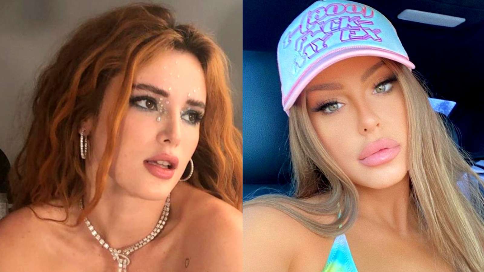 Tana Mongeau and Bella Thorne in side by side images