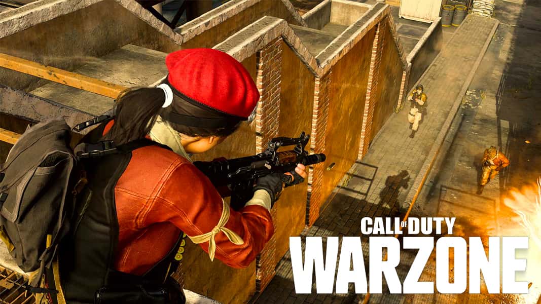 Warzone character firing at enemies