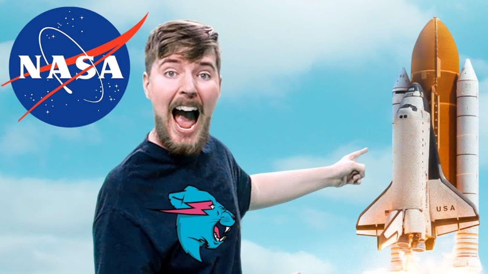 MrBeast points to NASA rocket