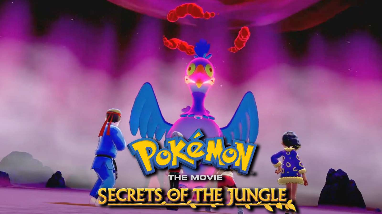 Screenshot of Pokemon Sword & Shield raid with Secrets of the Jungle logo.