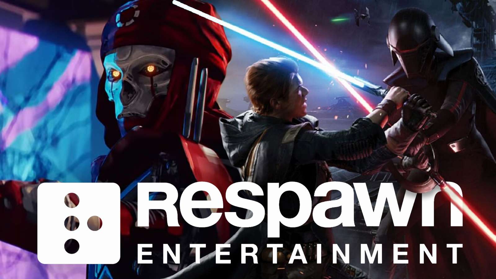 Revenant from Apex Legends and Cal Ketsis from Star Wars Jedi: Fallen Order above Respawn Entertainment.