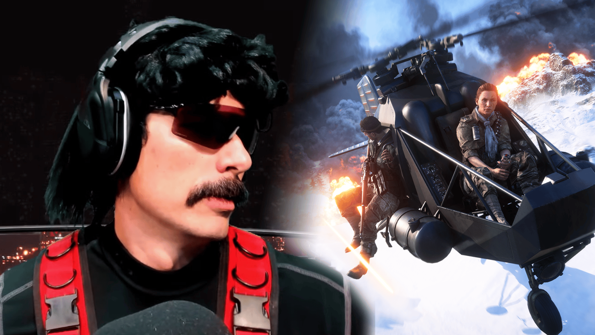 Dr Disrespect looking at Battlefield