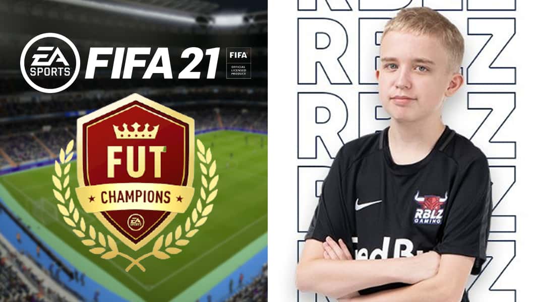 Anders Vejrgang next to FIFA 21 FUT Champs