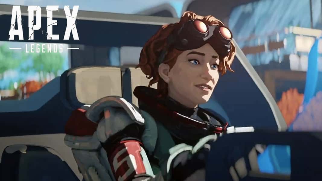 Horizon driving a Trident in Apex Legends