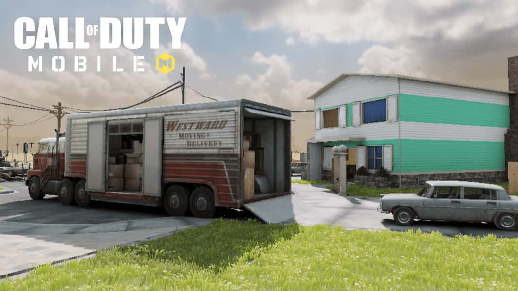 Classic Nuketown map with the CoD Mobile logo