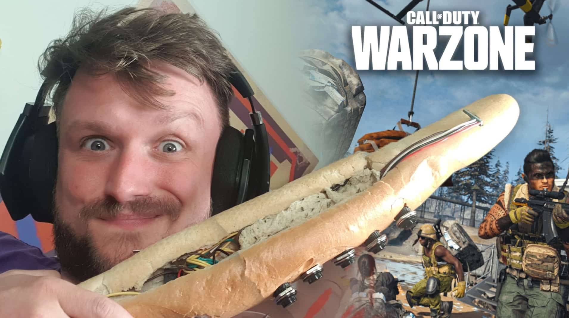 Rudeism playing Warzone with a baguette