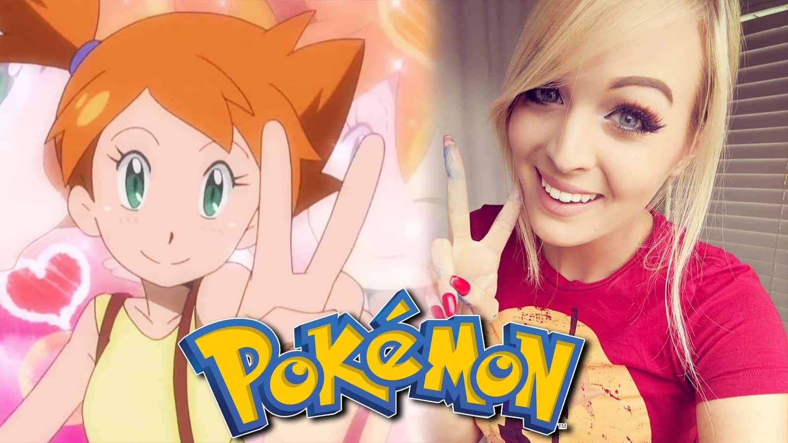 Screenshot of Misty from Pokemon anime next to cosplayer.