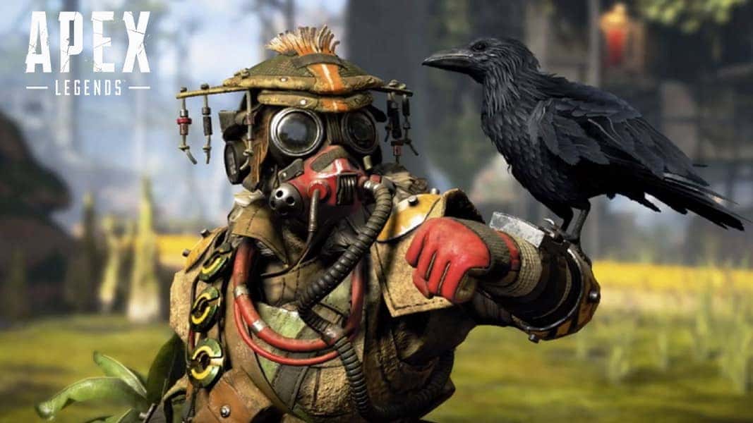 Bloodhound and their raven in Apex Legends
