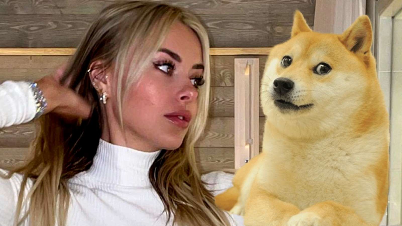 Corinna Kopf next to the Doge meme