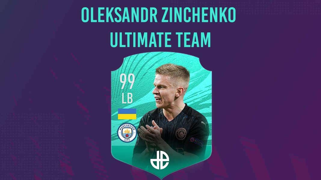 Zinchenko pro player card on FIFA 21 background
